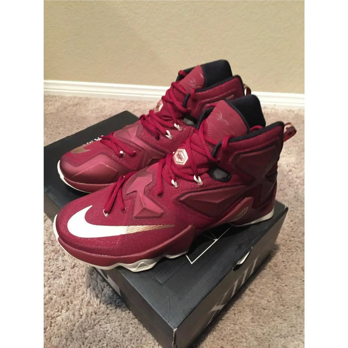 Nike shoes - Nike LeBron XIII - LeBron XIII - 807219-690 - Team Red / Metallic Red / Bronze / White 9