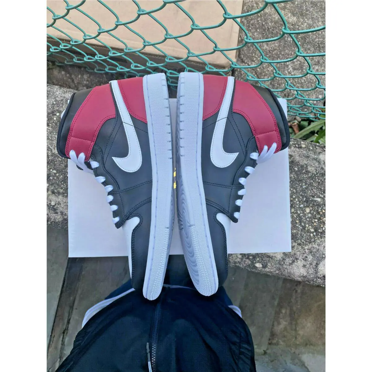 Nike shoes - Jordan 1 - (BLACK/WHITE/NOBLE RED 8
