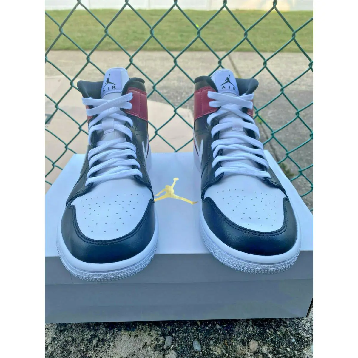 Nike shoes - Jordan 1 - (BLACK/WHITE/NOBLE RED 12