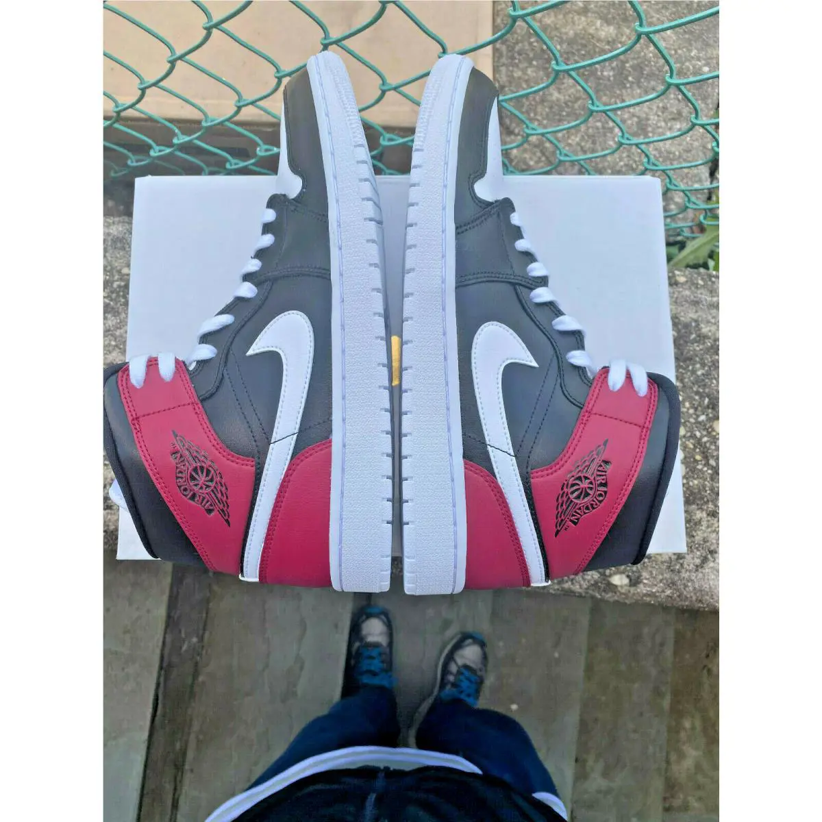 Nike shoes - Jordan 1 - (BLACK/WHITE/NOBLE RED 19