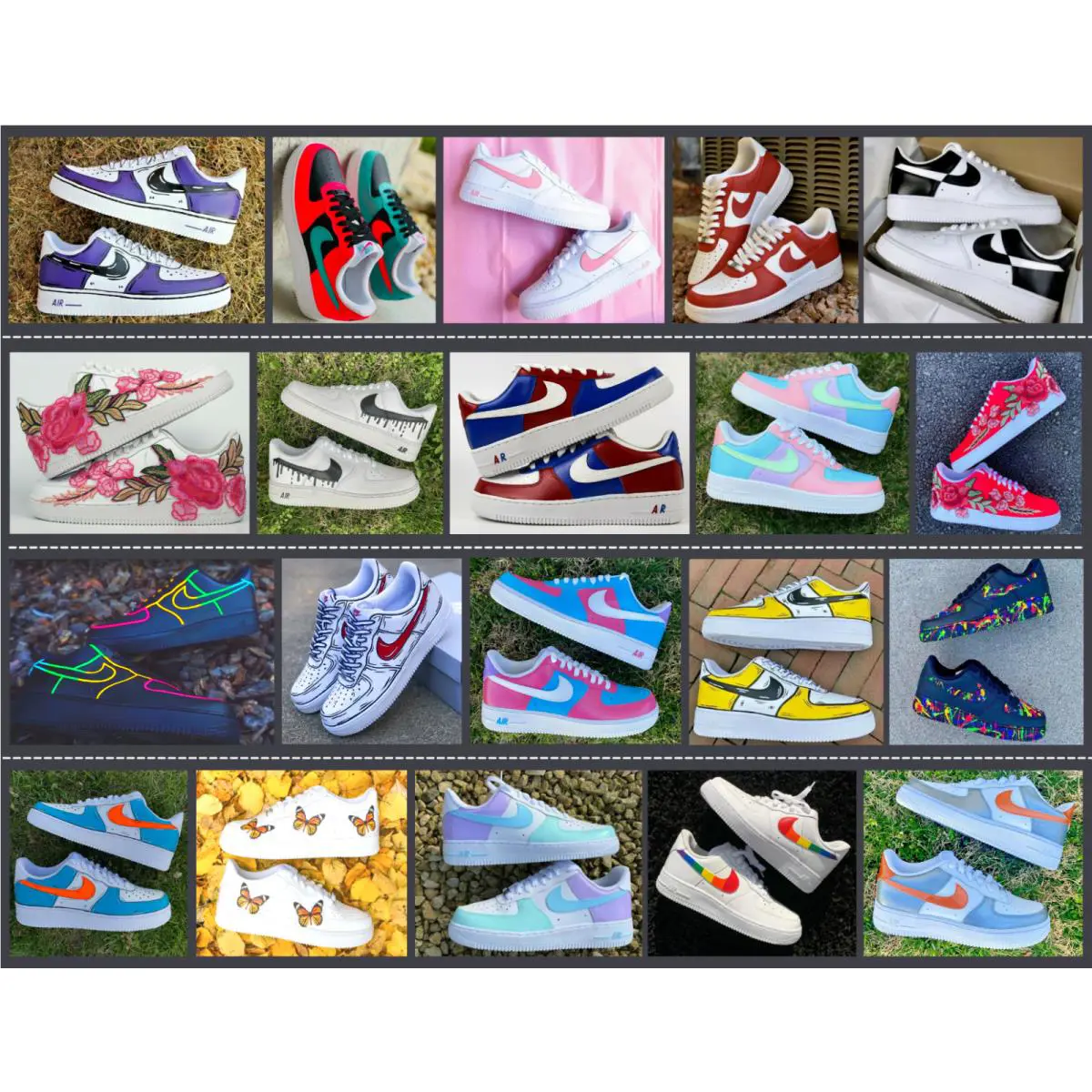 Nike shoes - Nike Air Force 1 - Air Force - DD8959-100 - White, Two Tone: Cartoon Orange Teal Shoes White Black Outline 12