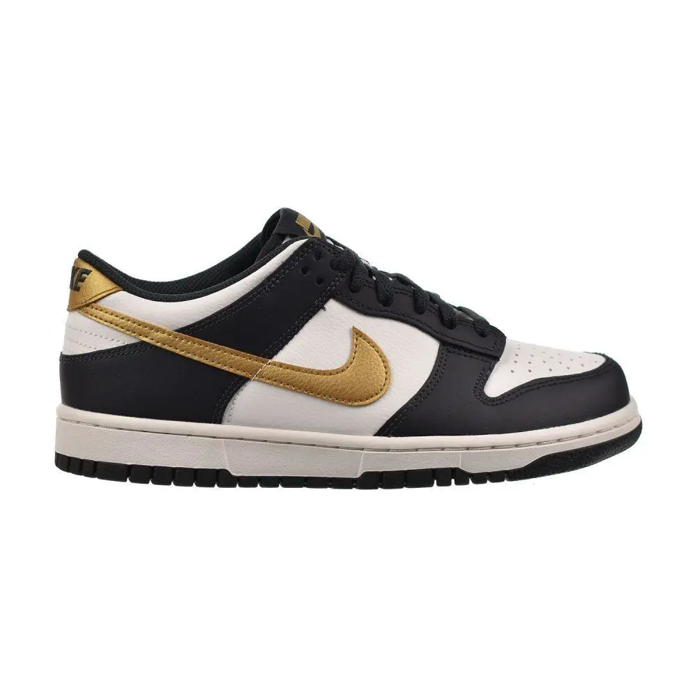 Nike Dunk Low GS Big Kids` Shoes Summit White/anthracite HV2533-100 - Summit White/Anthracite/Metallic Gold