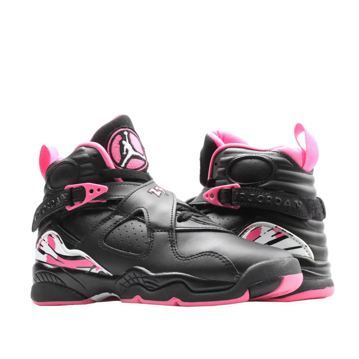 Nike Air Jordan 8 Retro GS Black/white-pinksicle Big Girls Shoes 580528-006 - Black/White-Pinksicle