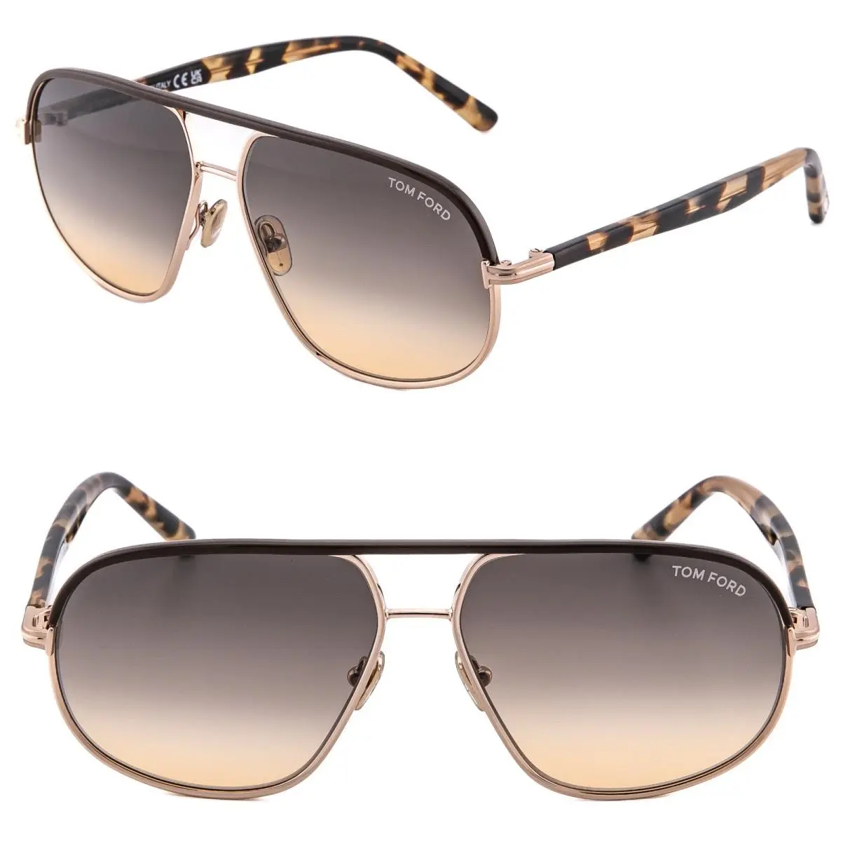 Maxwell TF1019 28F Brown Havana Aviator Sunglass 1019 FT1019 by Tom Ford