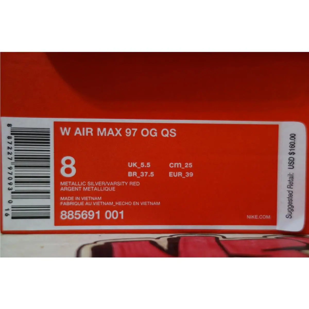 Nike shoes - Air Max 97 - Air Max - Metallic Silver/Varsity Red 0