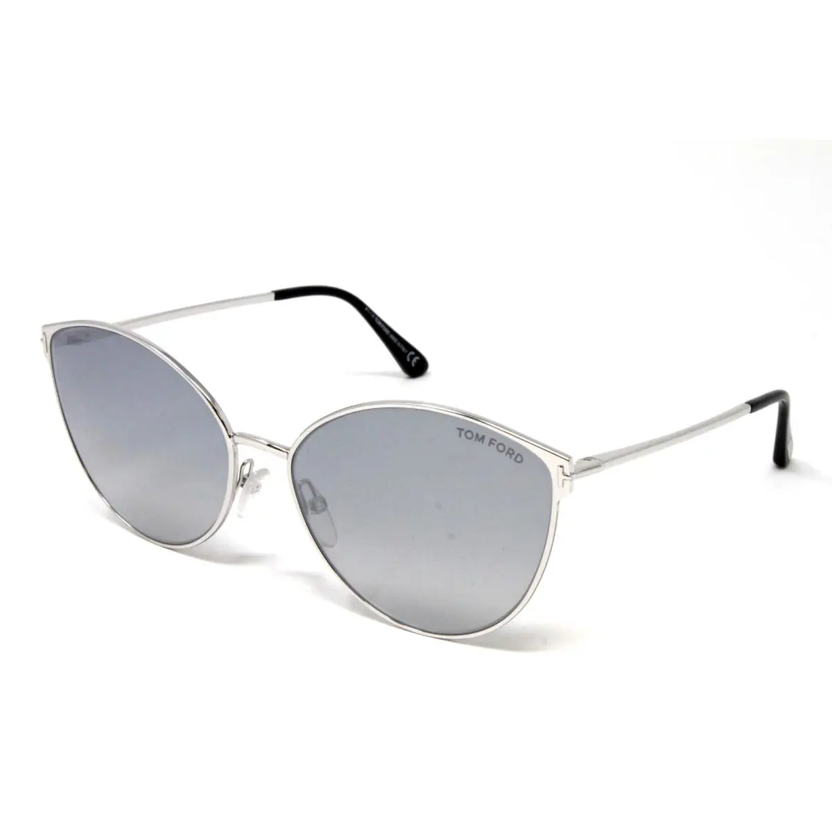 Tom Ford Zeila FT0654S-18C Silver Cat Eye Metal 60mm Women`s Sunglasses