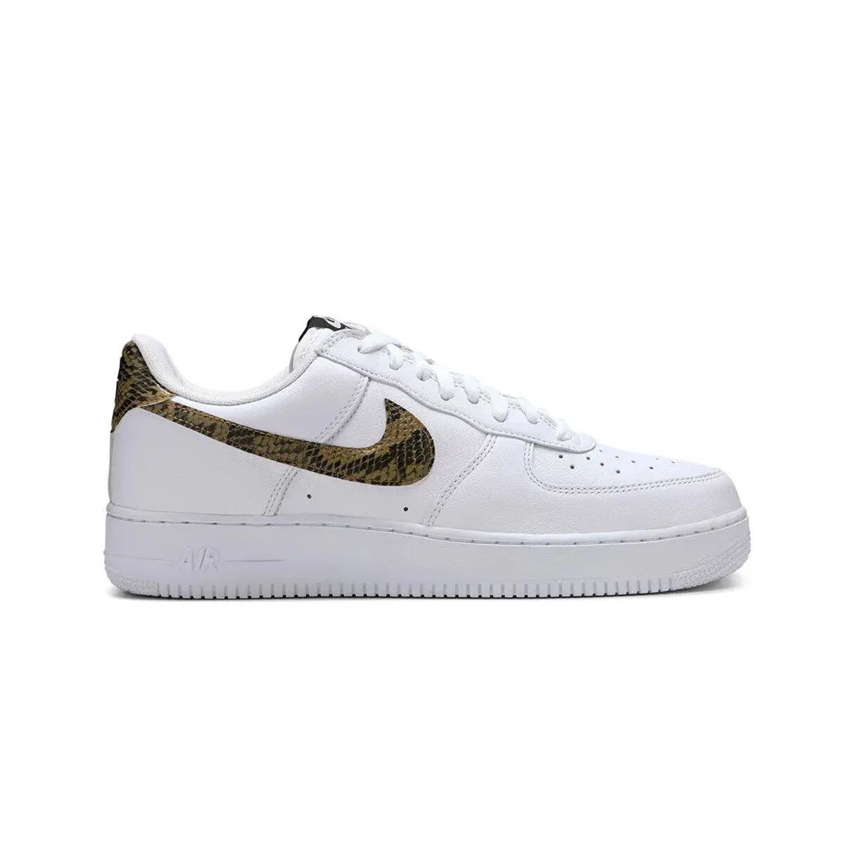 Nike Men`s Air Force 1 Ivory Snake AO1635-100 White/gold/dark Hazel SZ 5-15 - White/Elemental Gold/Dark Hazel