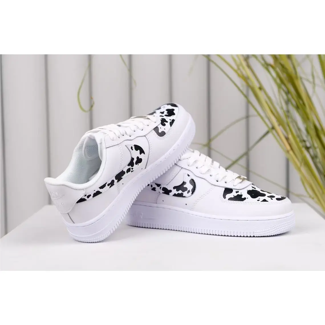 Nike shoes - Nike Air Force 1 - Air Force - DD8959-100 - White, Two Tone: Black White Cow Print Design 5