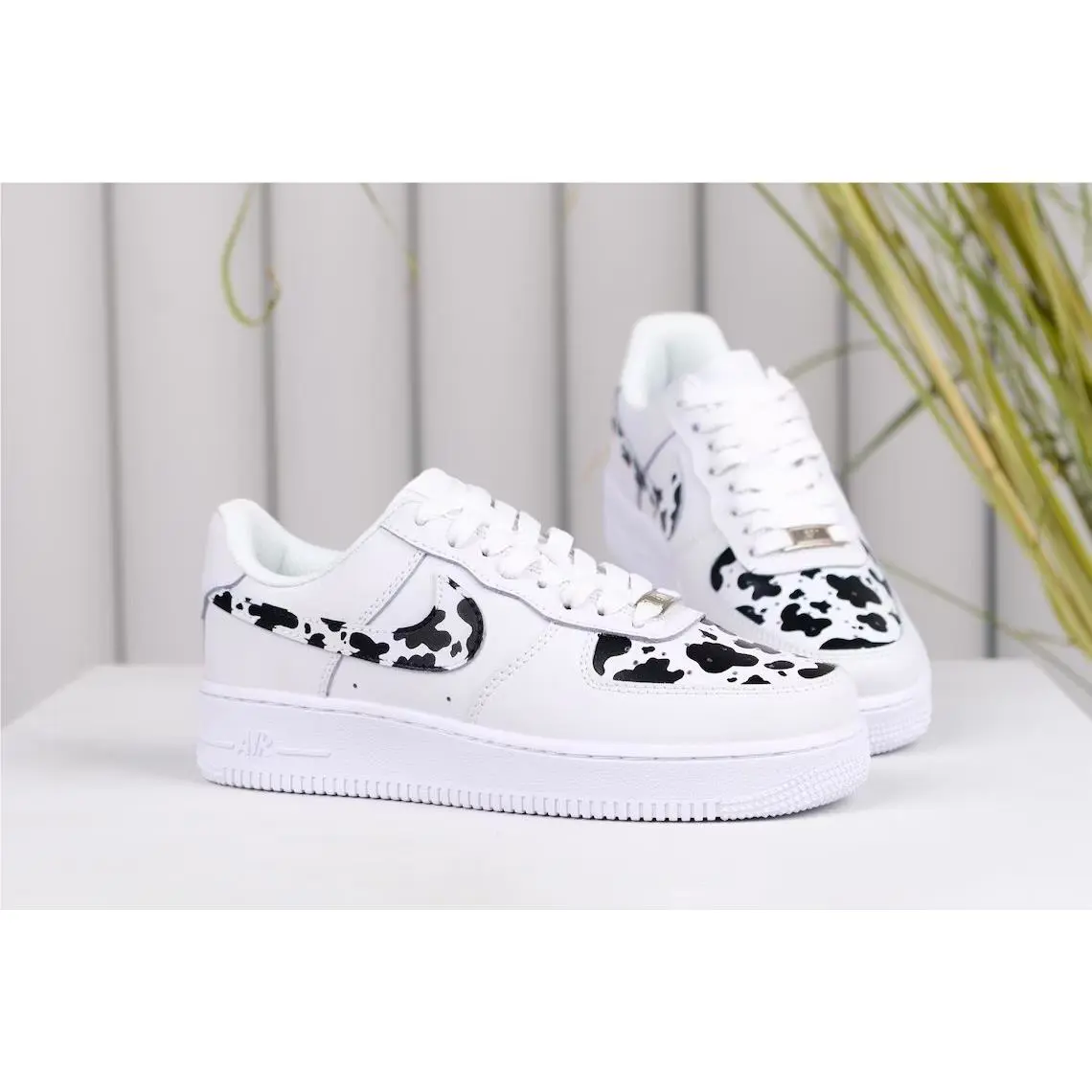 Nike shoes - Nike Air Force 1 - Air Force - DD8959-100 - White, Two Tone: Black White Cow Print Design 28