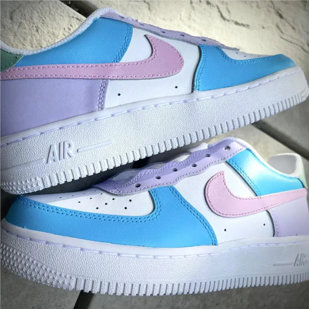 Nike shoes - Nike Air Force 1 - Air Force - DD8959-100 - White, Two Tone: Pale Blue Pink Purple 0