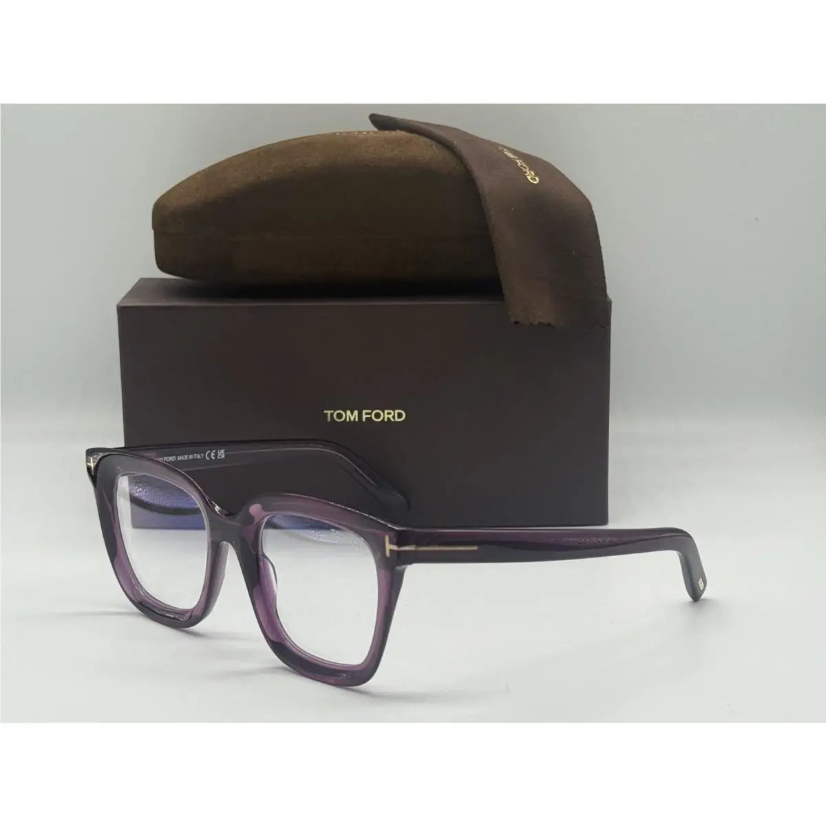 Tom Ford TF 5880-B 081 Shiny Violet Eyeglasses Frame 51-22