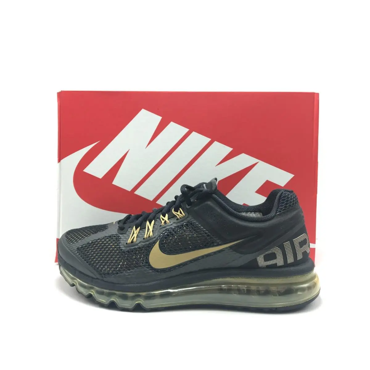 Men  Air Max 2013 Black/metallic- Flat Gold HQ1927 001 by Nike