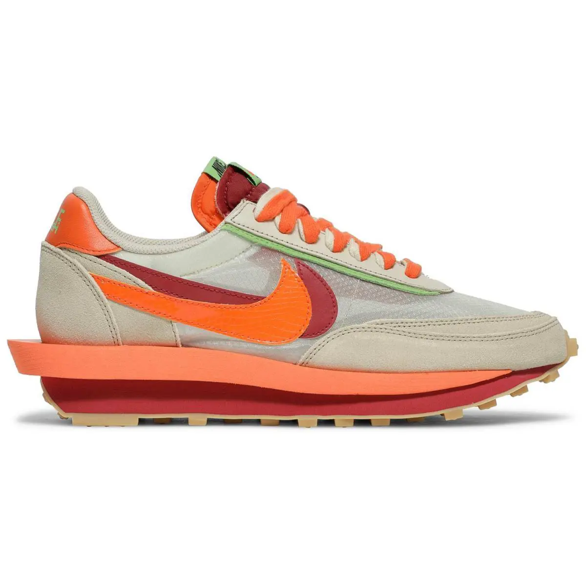 Nike Sacai x Clot x Ldwaffle Net Orange Blaze DH1347-100 Fashion Shoes - Orange
