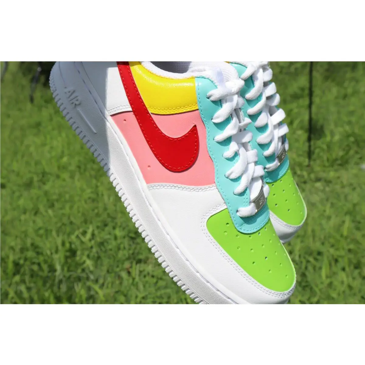Nike shoes - Nike Air Force 1 - Air Force - DD8959-100 - White, Two Tone: Pastel Red Yellow Pink Purple Green Blue White 1
