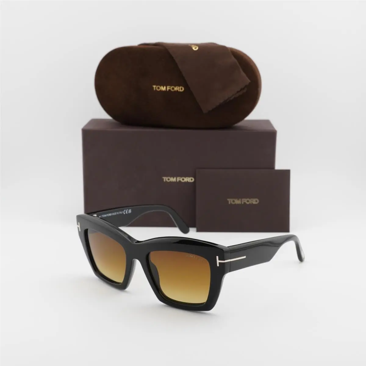 Tom Ford FT1191 01F Shiny Black/gradient Brown 52-19-140 Sunglasses