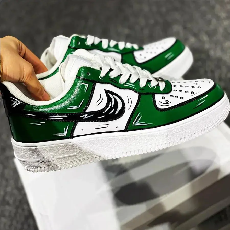 Nike shoes - Nike Air Force 1 - Air Force - CW2288-111 - White, Two Tone: Cartoon Green Shoes White Black Outline 1
