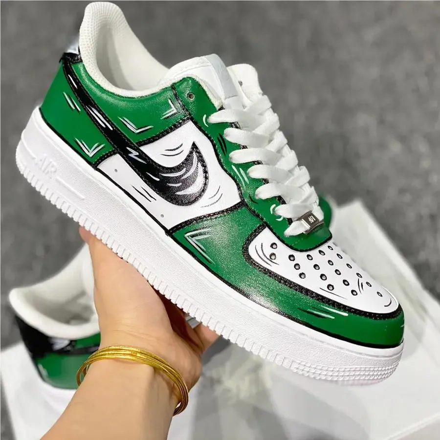 Nike shoes - Nike Air Force 1 - Air Force - CW2288-111 - White, Two Tone: Cartoon Green Shoes White Black Outline 10