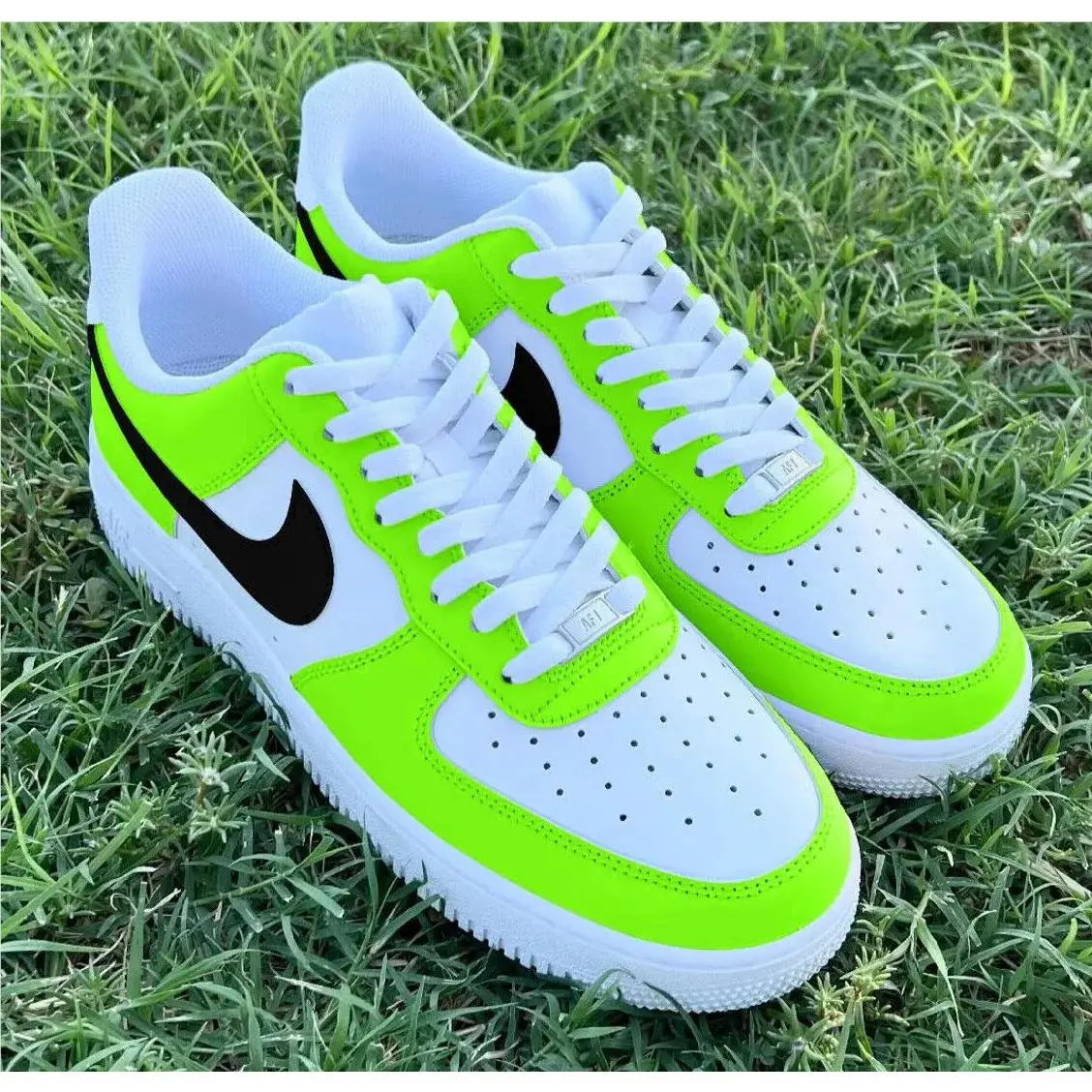 Nike Air Force 1 Custom White Shoes Grinch Green Black Mens Womens Kids Sizes