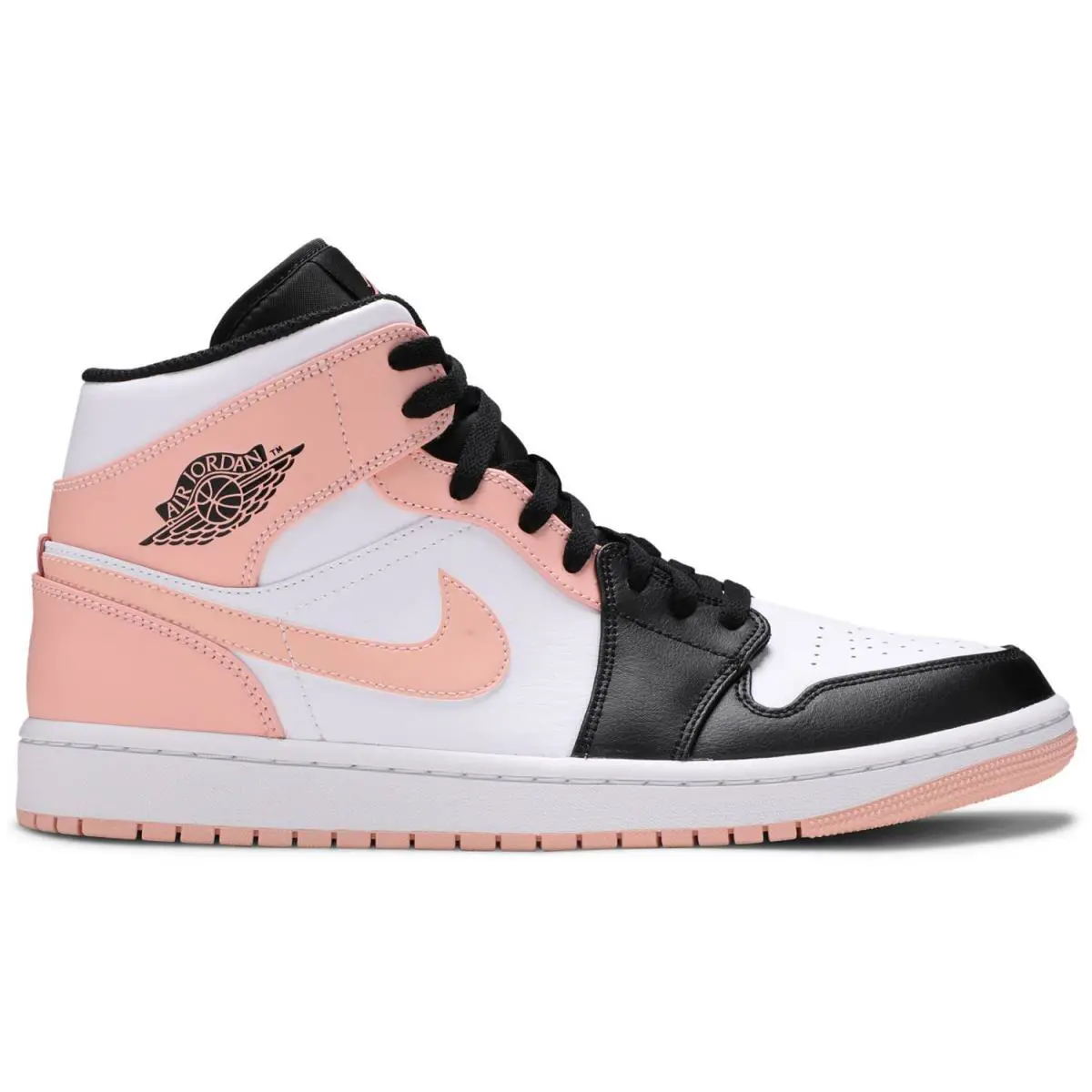 Nike Men`s Air Jordan 1 Mid Crimson Tint 554724-133 Basketball Shoes - White