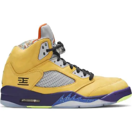 Men`s Nike Air Jordan Retro 5 SE `what The` CZ5725 700 - Varsity Maize/Court Purple/Ghost Green/Solar Orange