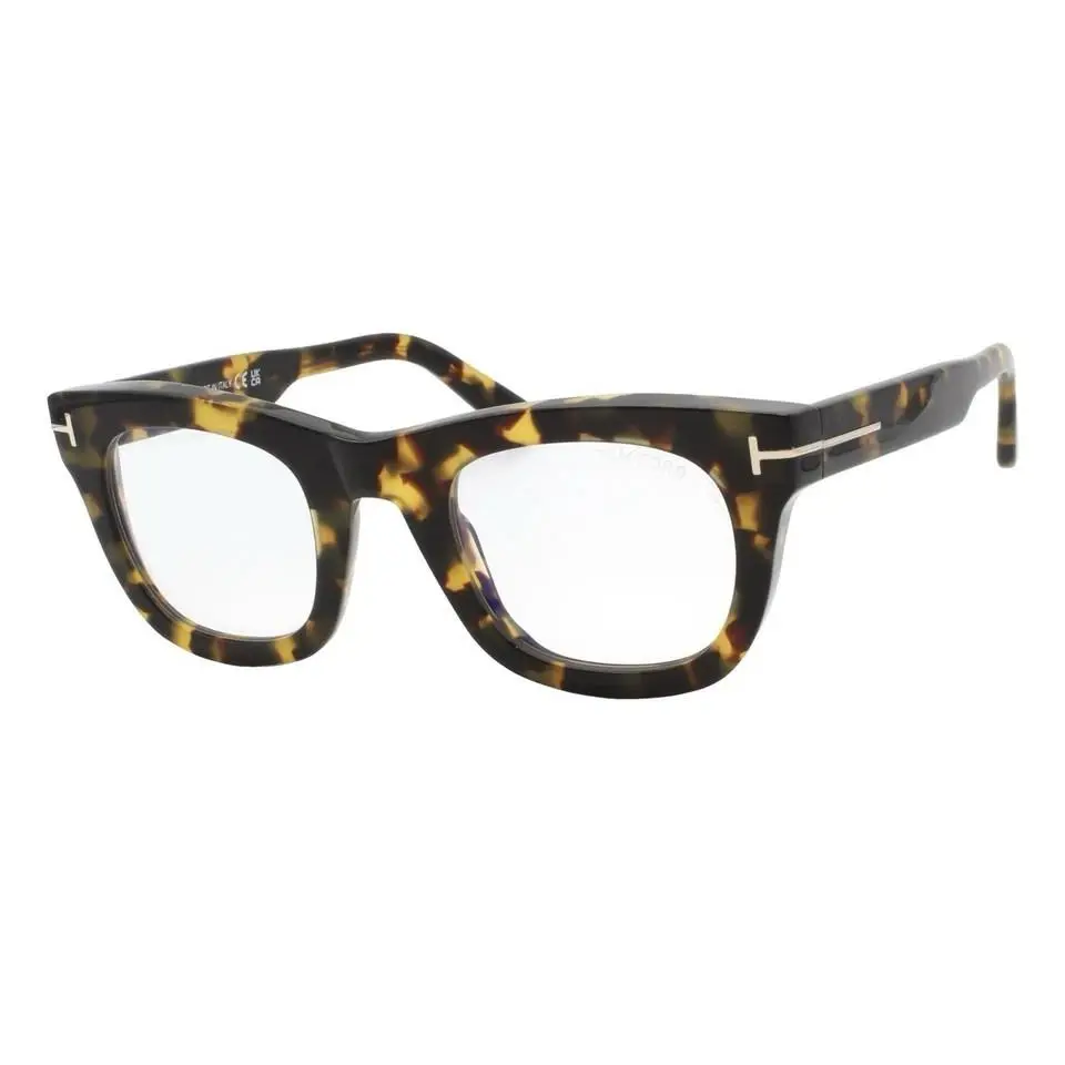 Tom Ford 5872-B 055 Brown Green Tortoise Unisex Eyeglasses Blue Block 48mm