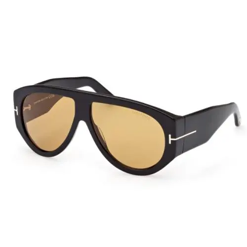 Tom Ford Bronson FT1044 01E Shiny Black/brown Soft Square Men`s Sunglasses