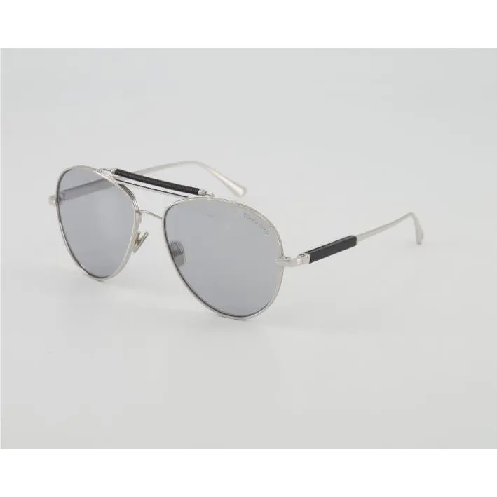 FT 0704 P/s 18D Shiny Rhodium/smoke Polarized Men`s Sunglasses by Tom Ford