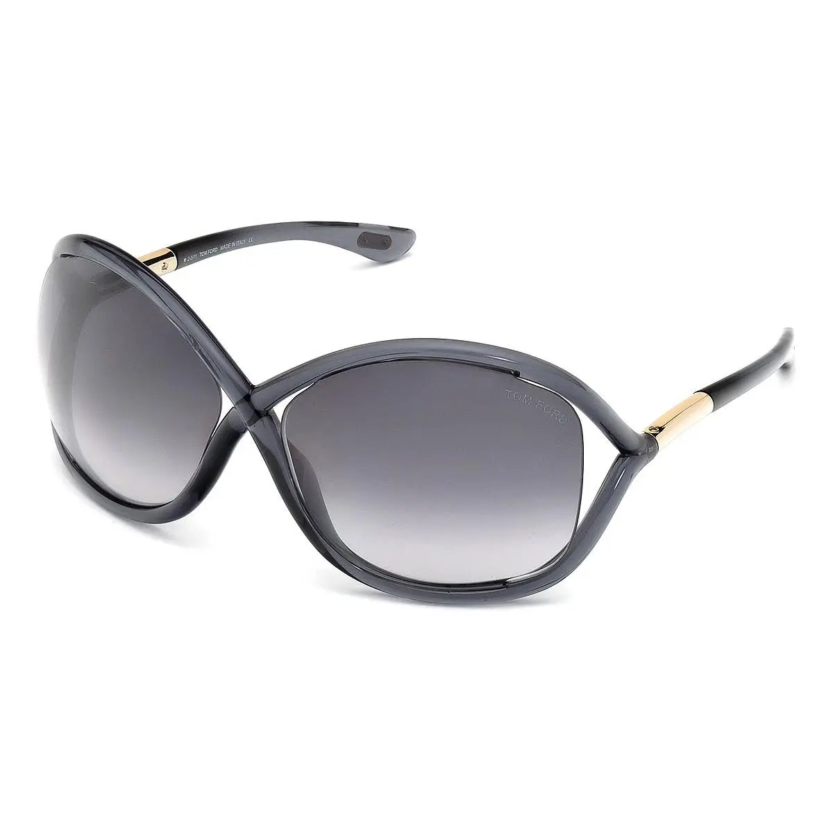 Tom Ford Women Geometric Sunglasses FT0009 0B5 Shiny Dark Gray / Smoke 64mm
