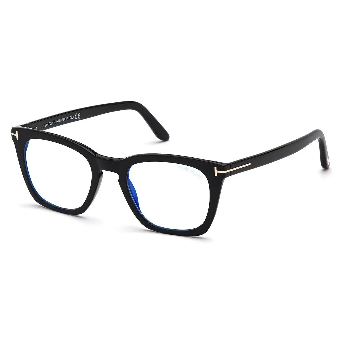 Tom Ford Men Square Eyeglasses FT5736-B 001 Shiny Black 50mm