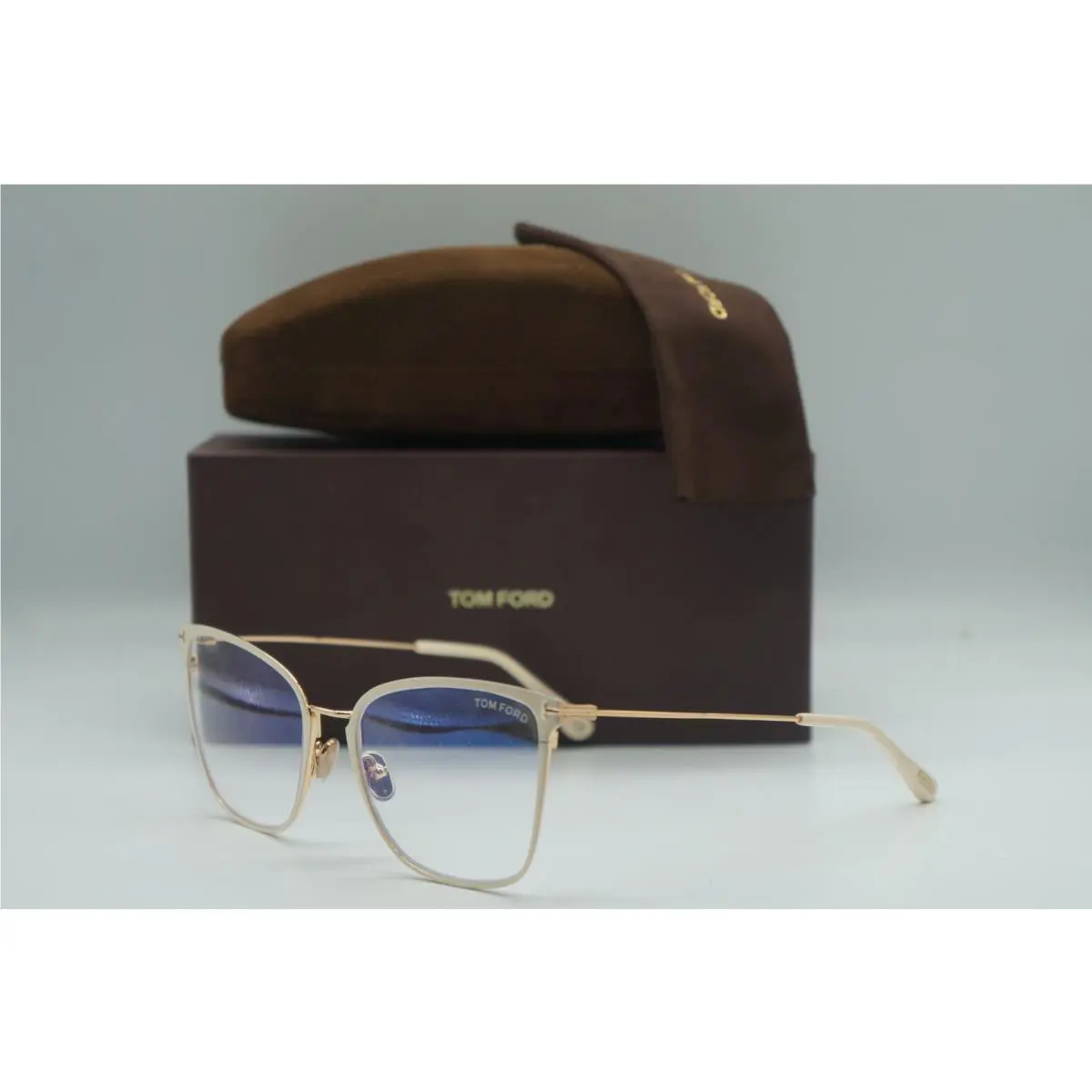 Tom Ford TF 5939-B 025 Ivory Blue Filter Eyeglasses Frame 56-18