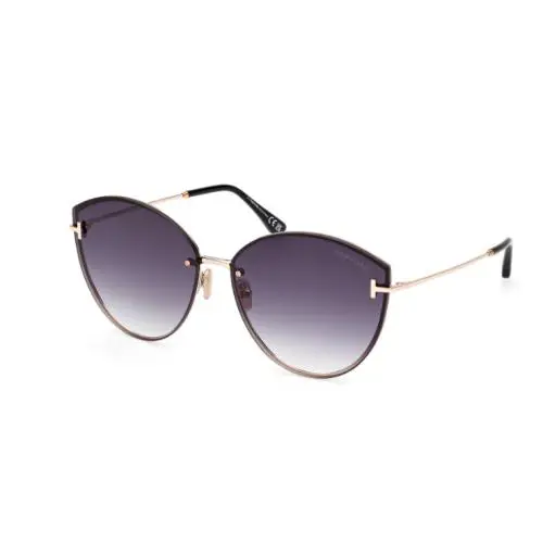Tom Ford Evangeline FT1106 28B Metal Rose Gold Smoke 63mm Women`s Sunglasses - Frame: Shiny Rose Gold, Lens: Gradient Smoke