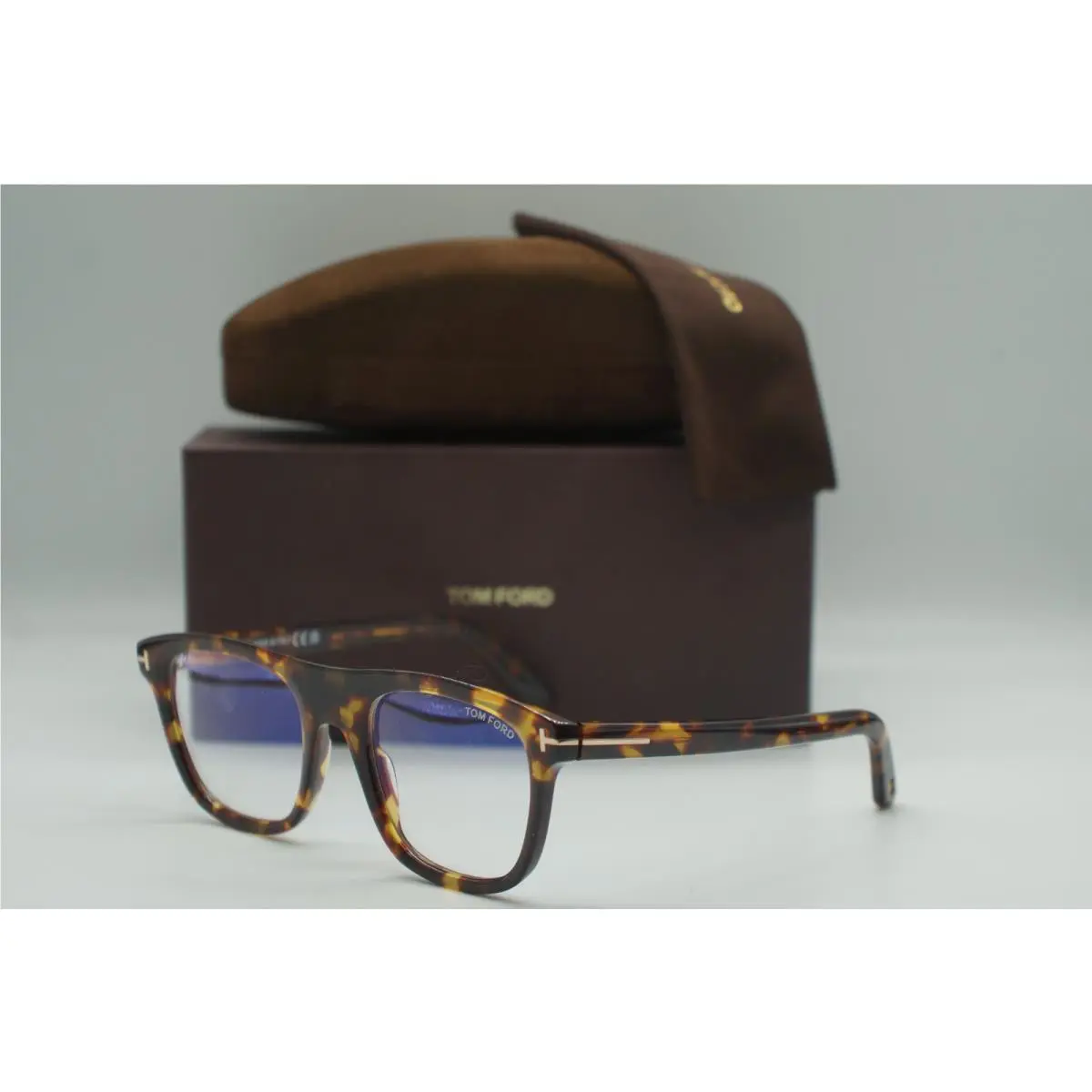Tom Ford TF 5939-B 053 Blonde Havana Eyeglasses Frame 52-21