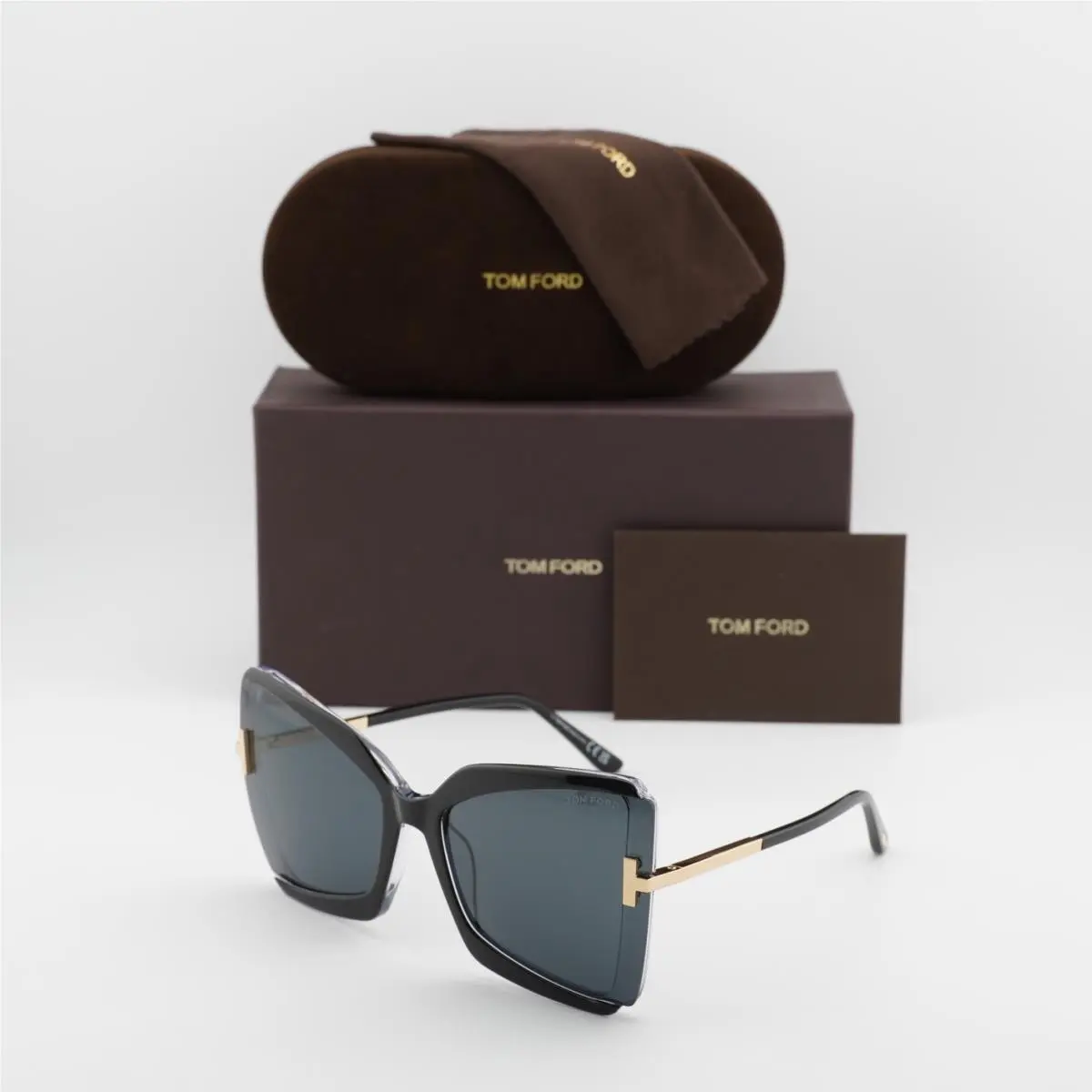 Tom Ford FT0766 03A Black/crystal with Endura Gold/grey 63-19-135 Sunglasses