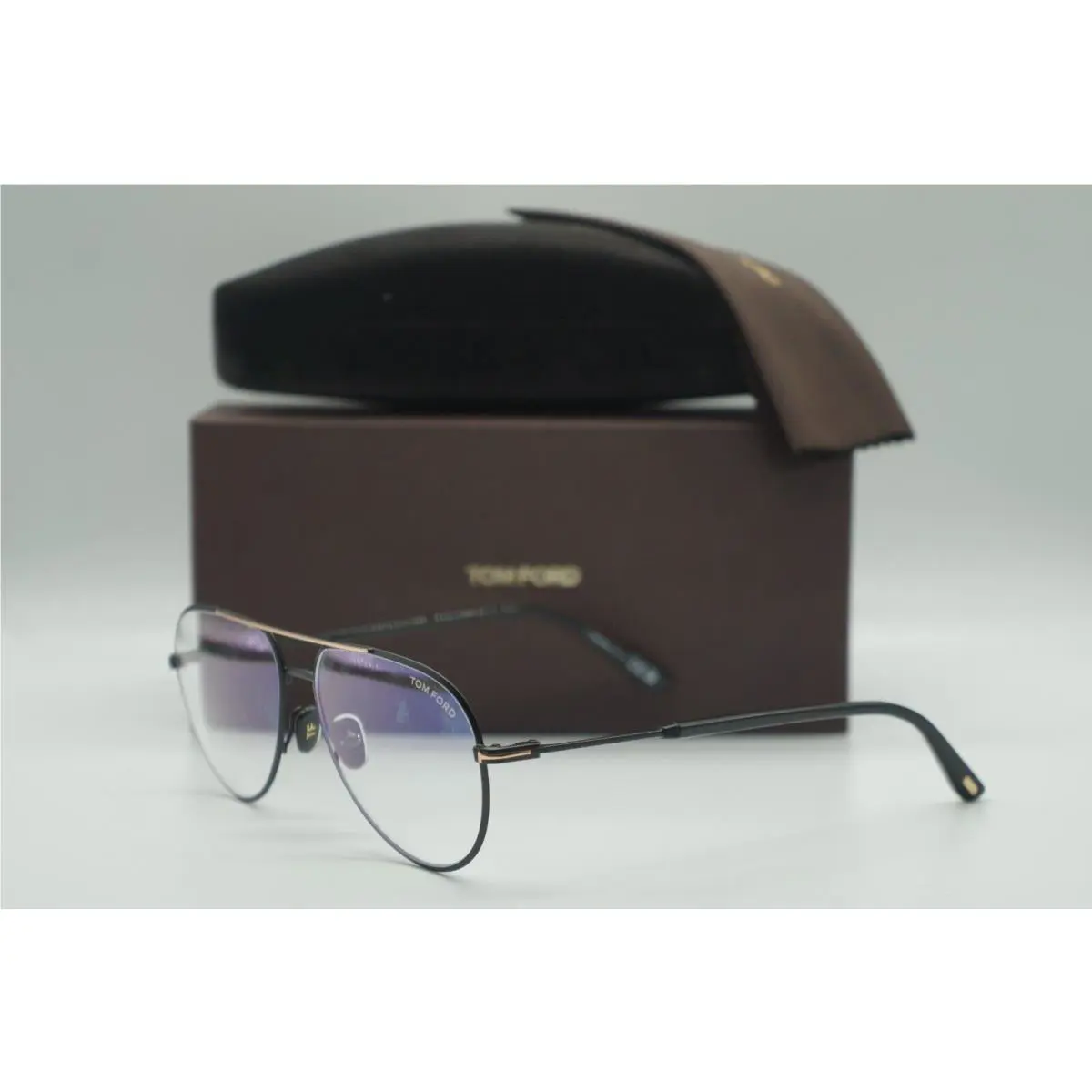 Tom Ford TF 5829-B 001 Shiny Black Eyeglasses Frames 57-14