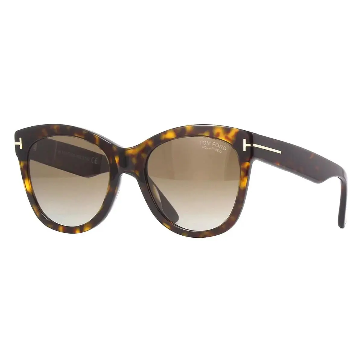 FT TFTF870 52H Cat Eye Havana Polarized Sunglasses by Tom Ford