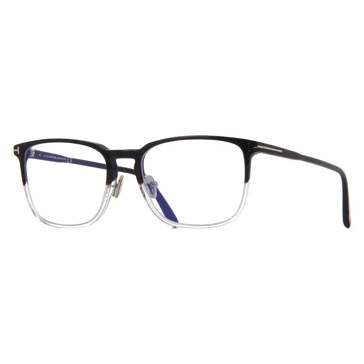 Tom Ford FT 5699-B 005 B 001 Shiny Black Optical Blue Block Eyeglasses 53mm