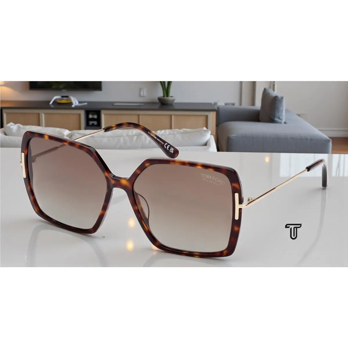 Tom Ford Joanna FT1039 52H Dark Havana Brown Polarized 59 mm Women`s Sunglasses