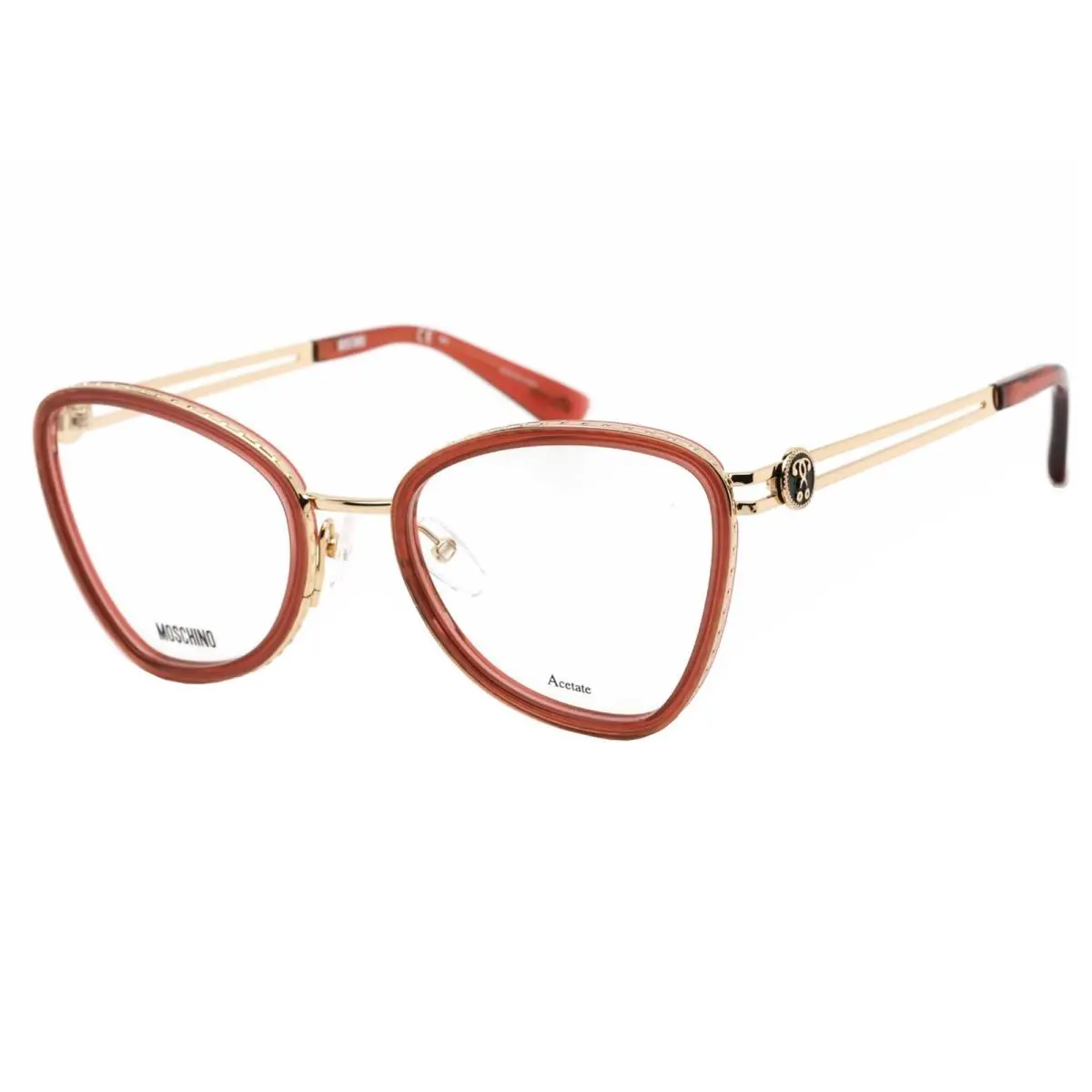 Moschino Women`s Eyeglasses Burgundy Butterfly Full-rim Frame MOS584 0LHF 00