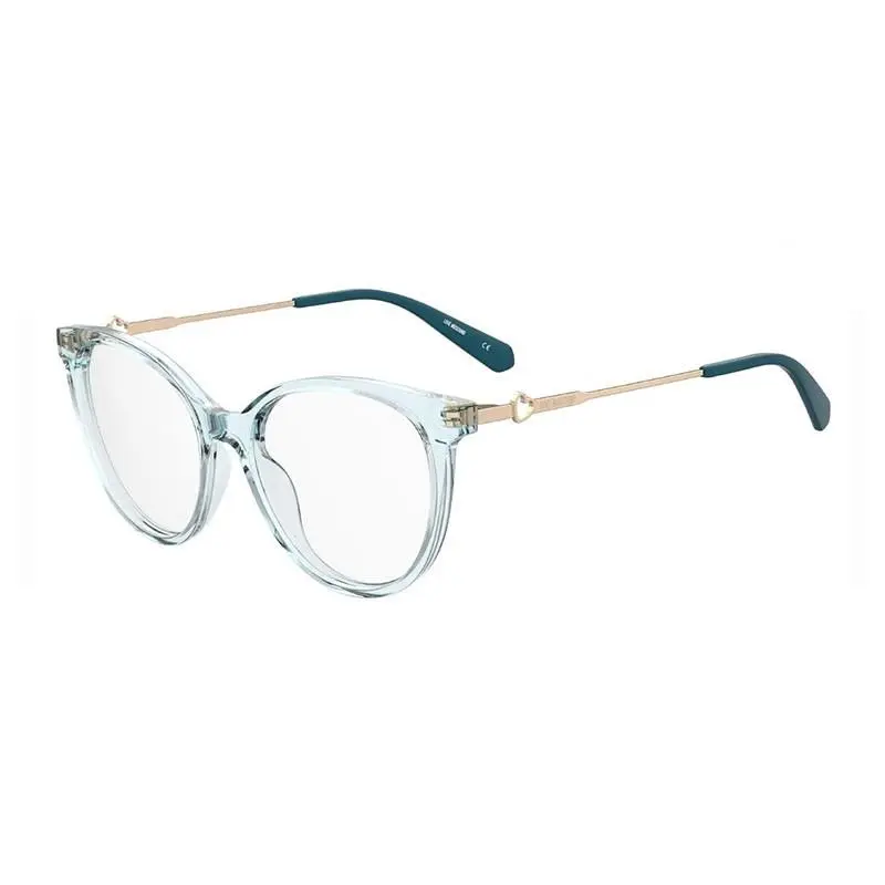 Moschino Love MOL618/TN 0MVU 00 Transparent Azure Blue 51mm Eyeglasses - Frame: Transparent Azure Blue, Lens: Clear Demo Lens, code: 0MVU00