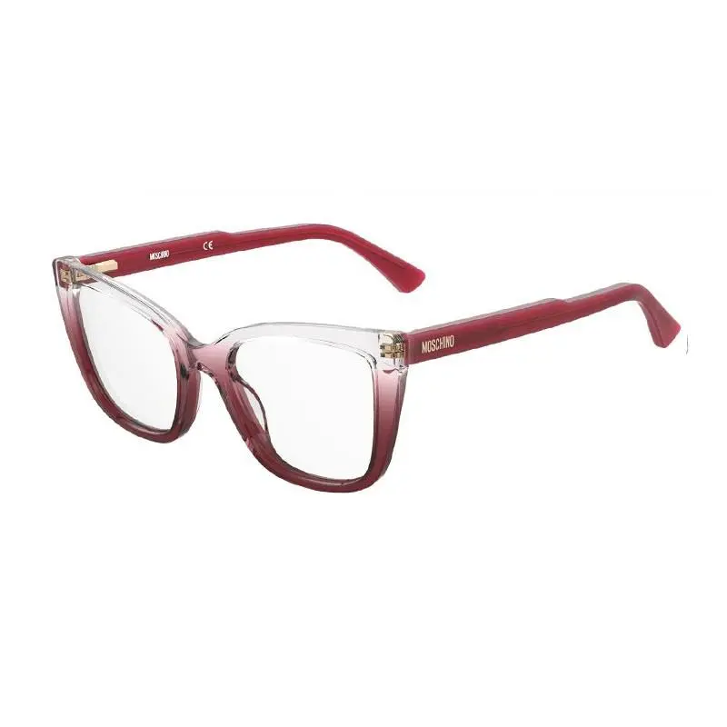 MOS603 06XQ 00 Transparent Gradient Red 52mm Eyeglasses by Moschino