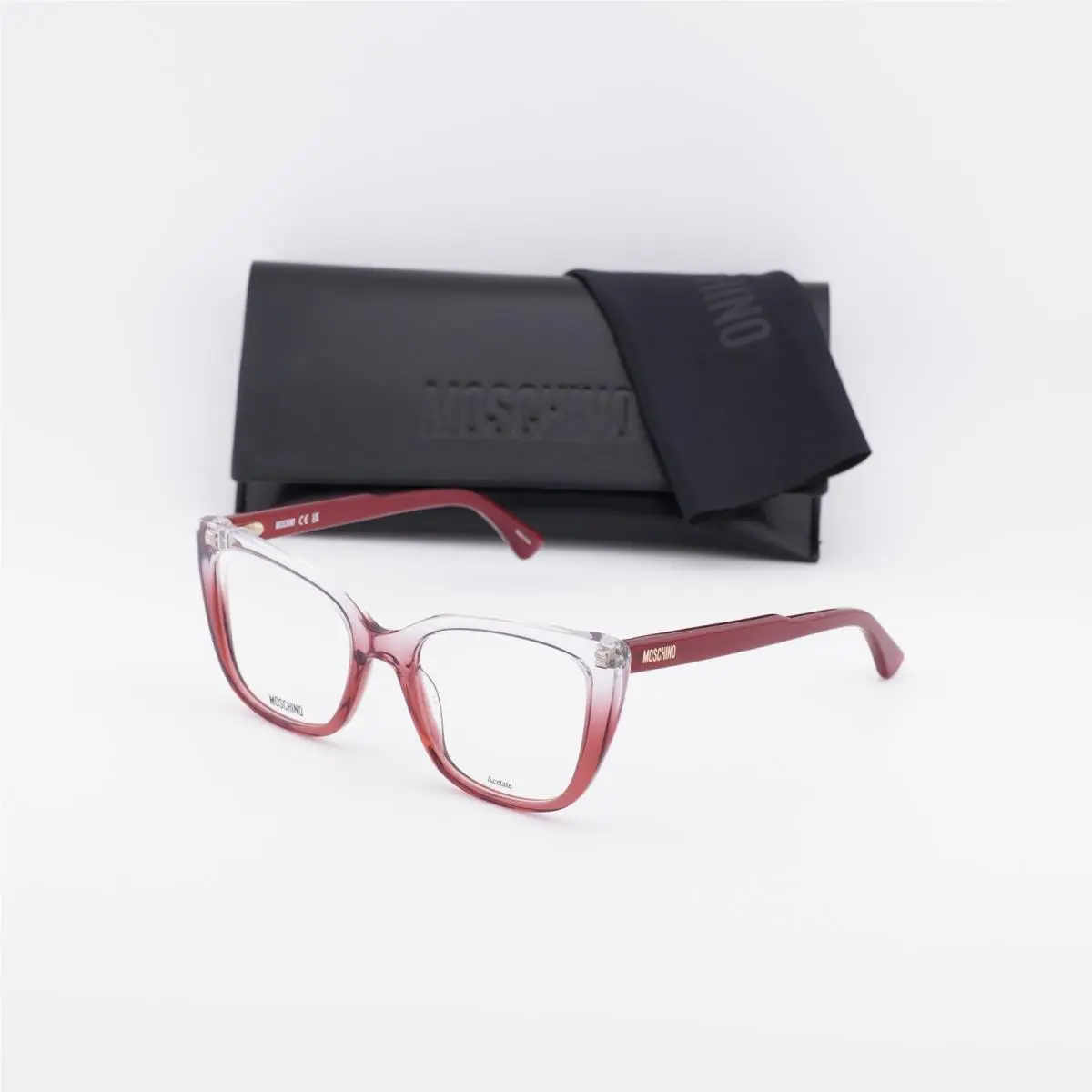 Moschino MOS603 06XQ 00 Transparent Gradient Red 52mm Eyeglasses