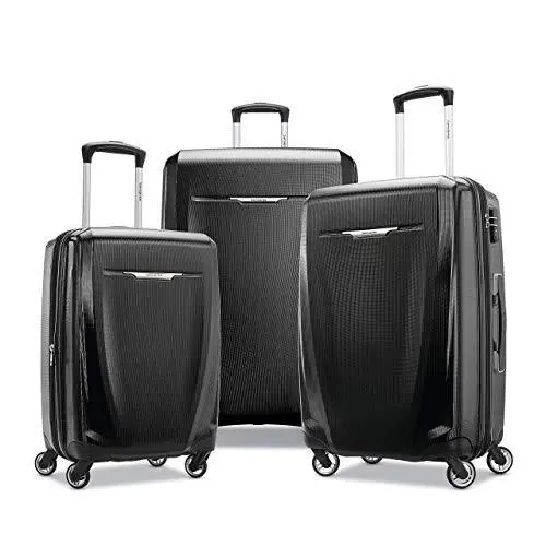 Samsonite Winfield 3 Dlx Hardside Luggage with Spinners 3-SET 20/25/28 - Black