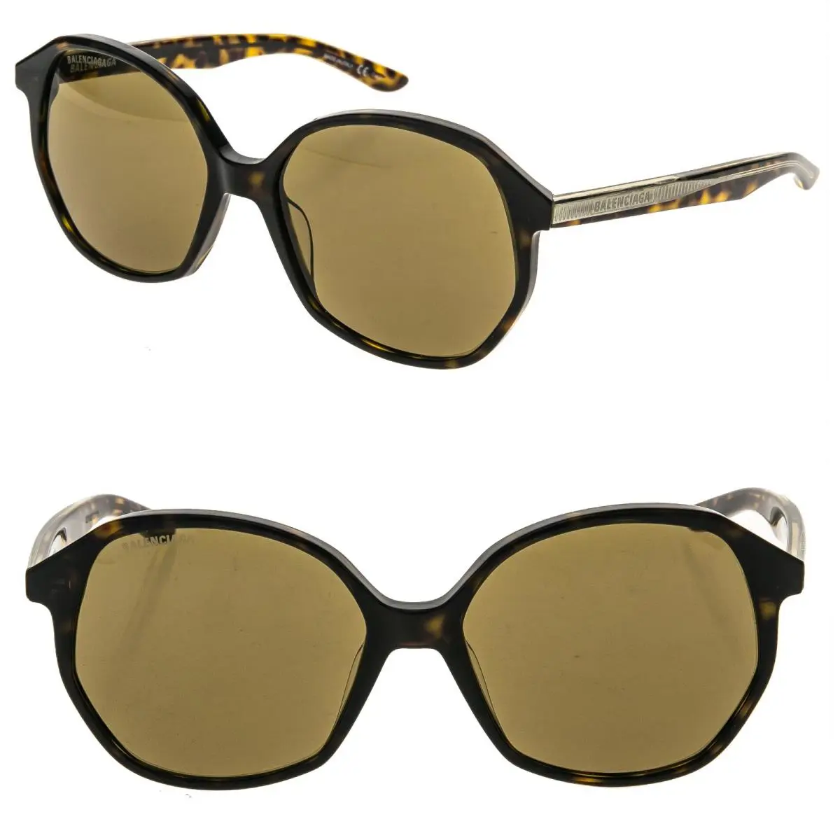 Balenciaga BB0005S Everyday 0005 Havana Brown Oversized Sunglasses 002
