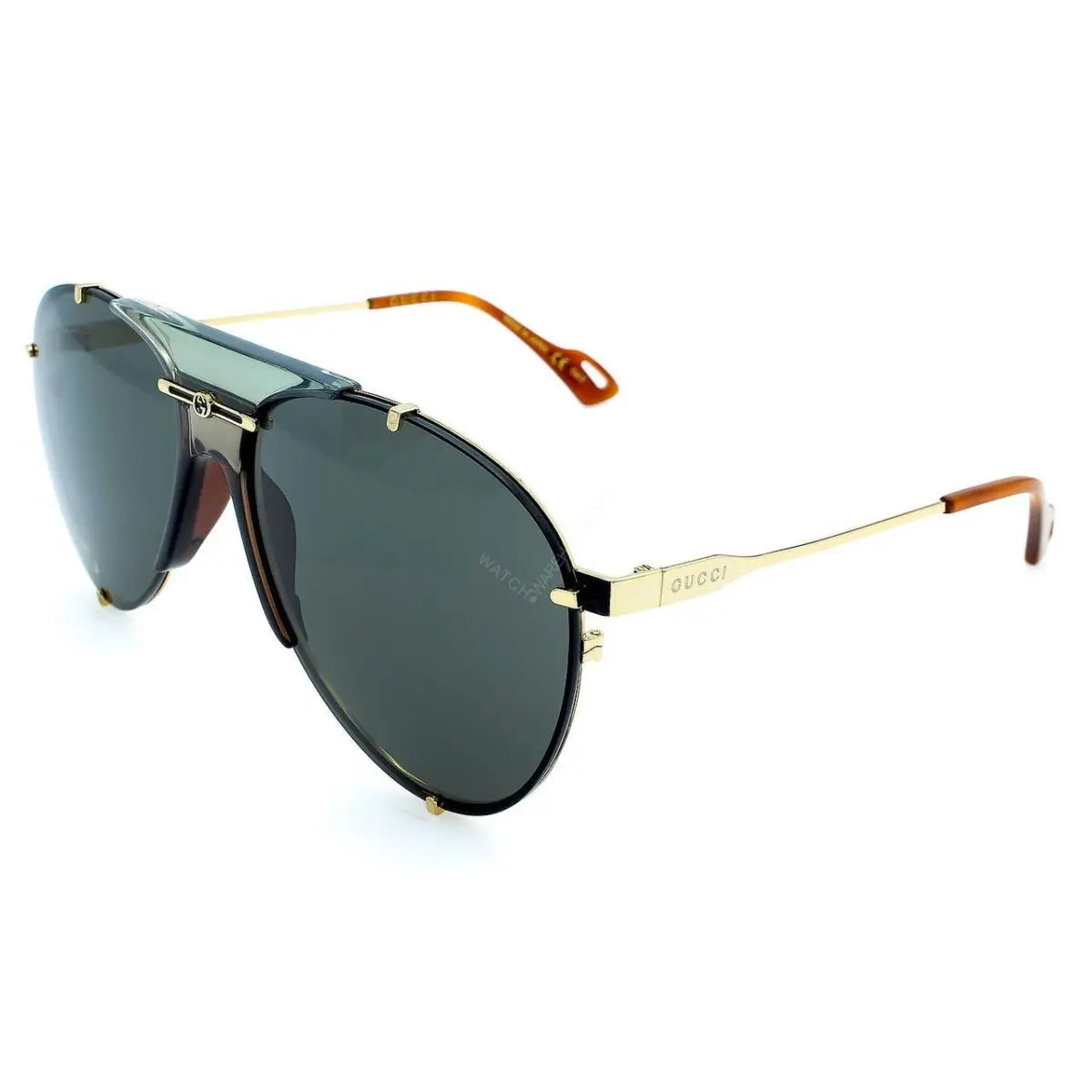 Gucci Aviator Gold/gray Lens 61-15-135mm Unisex Sunglasses GG0740S 001