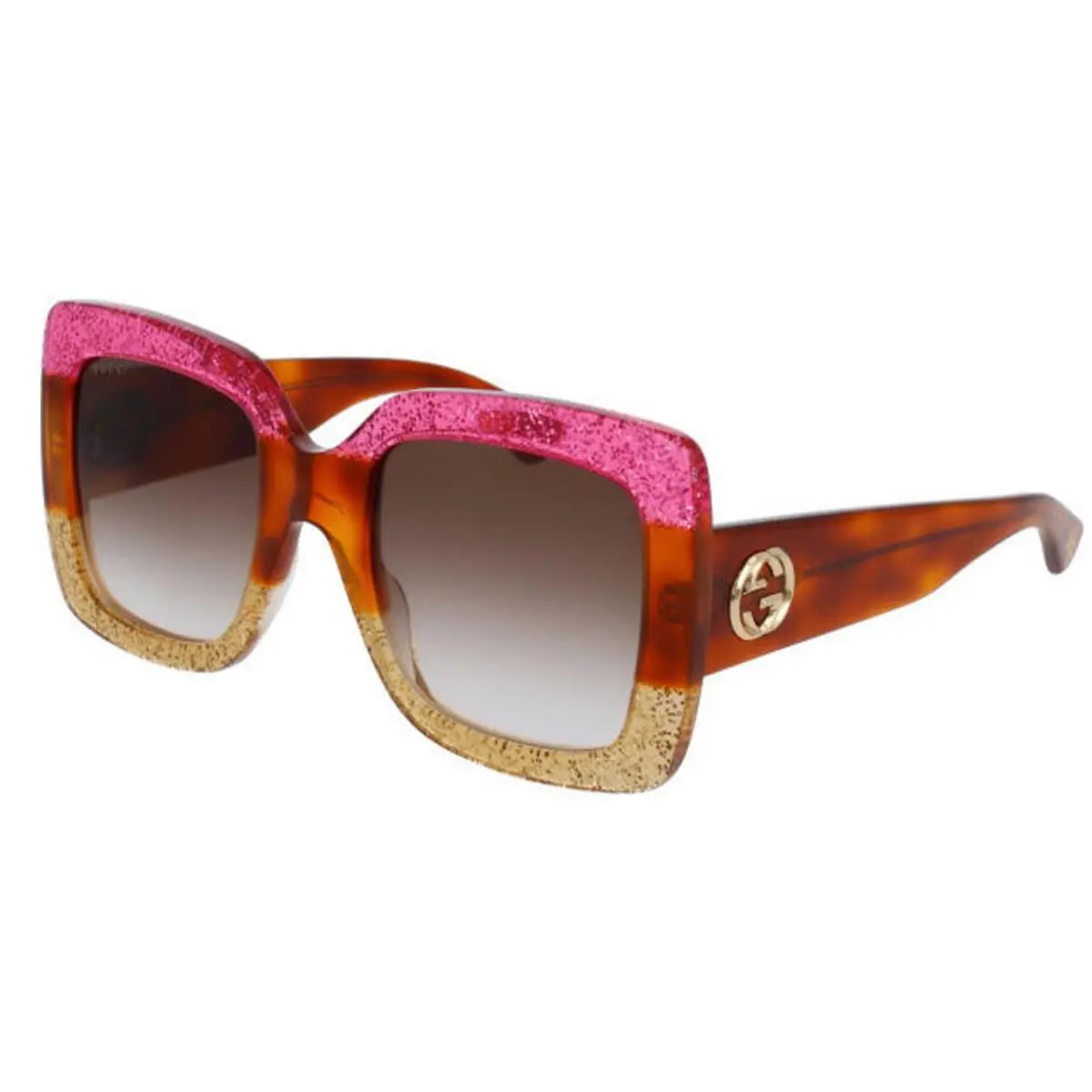 Gucci Brown Gradient Square Women`s Sunglasses GG0083S 002