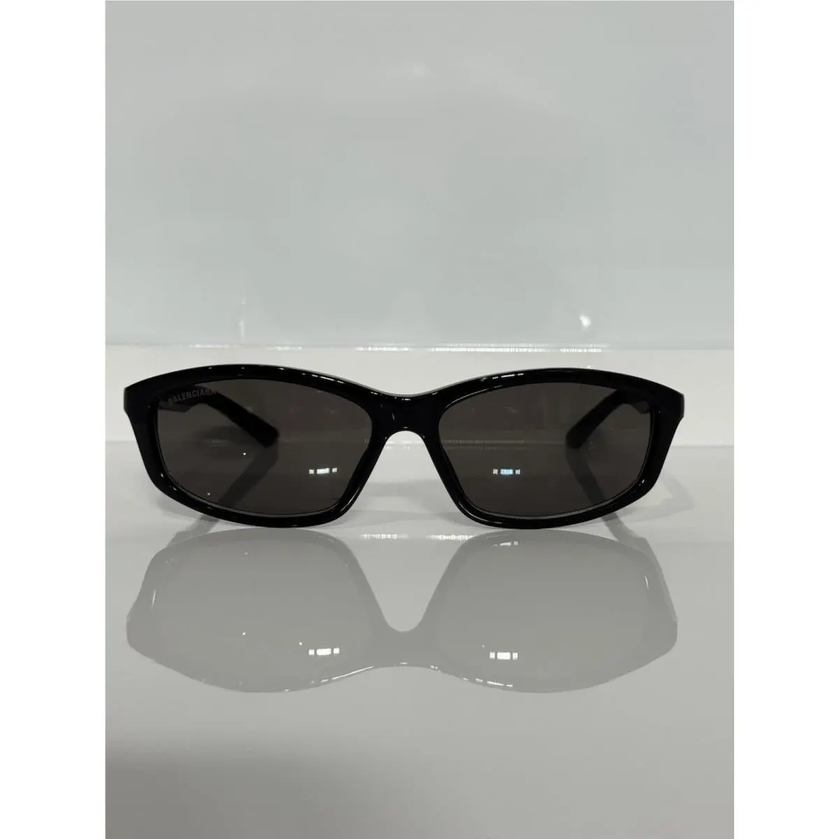 Balenciaga BB0401S 001 Black Acetate Unisex Gray Tint Sunglasses