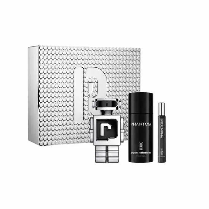 Phantom 3 pc Gift Set For Men - 3.4 oz Edt + 0.33 oz + 5.1 oz Deo by Paco Rabanne