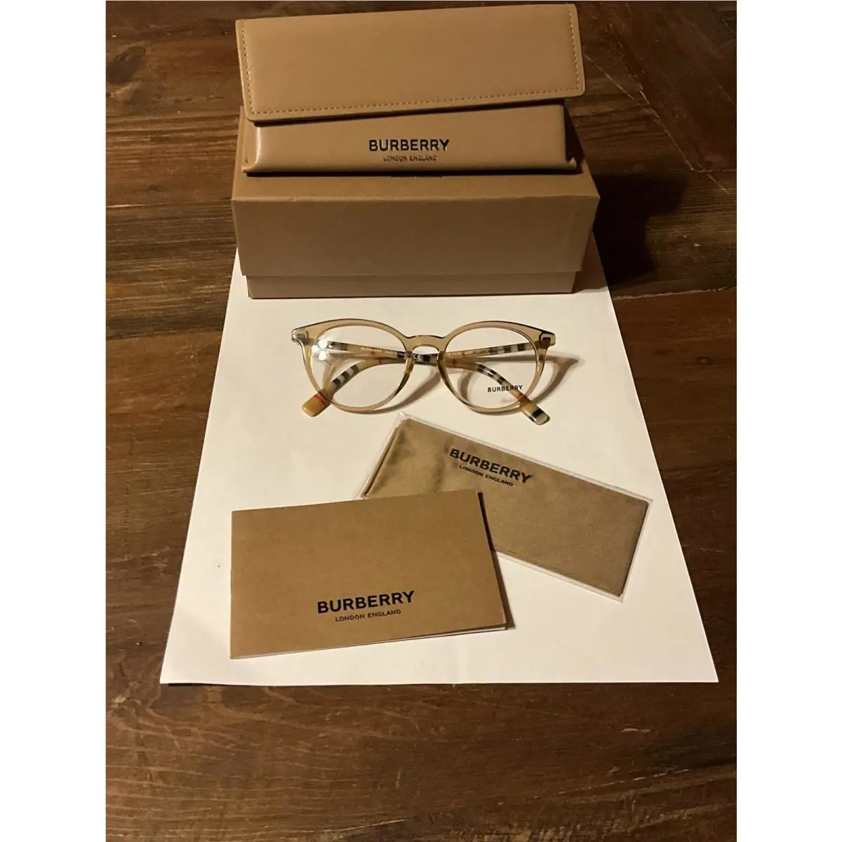 Burberry Chalcot Eyeglass Frames W/demo Lenses W/case-polish Cloth-warranty