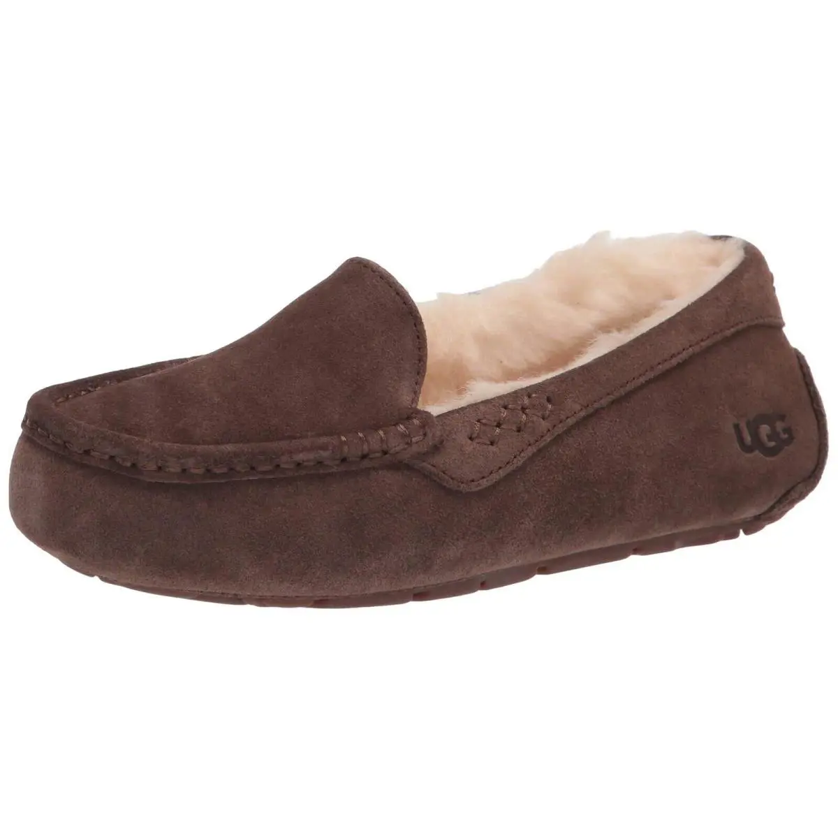 Ugg Ansley Suede Leather Womens 5M Slipper - 1/2 Off - with Travel Bag - Espresso