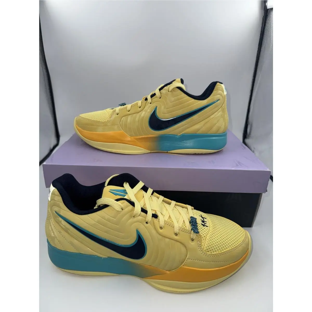 Nike Ja 2 `sonic Yellow Tropical Teal Green` FD7328-700 Men`s Size 10 Shoes